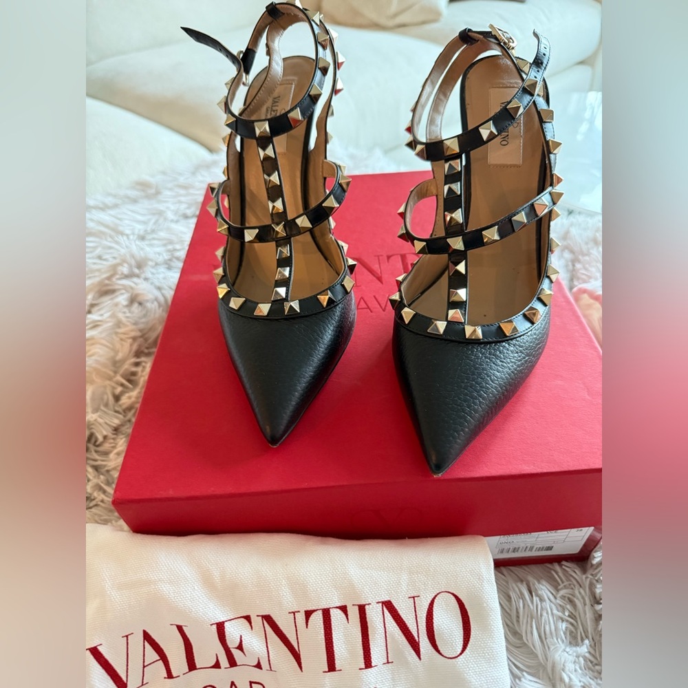 Valentino Garavani Rockstud Leather Cage Heels